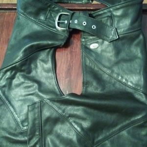 Leather biker chaps